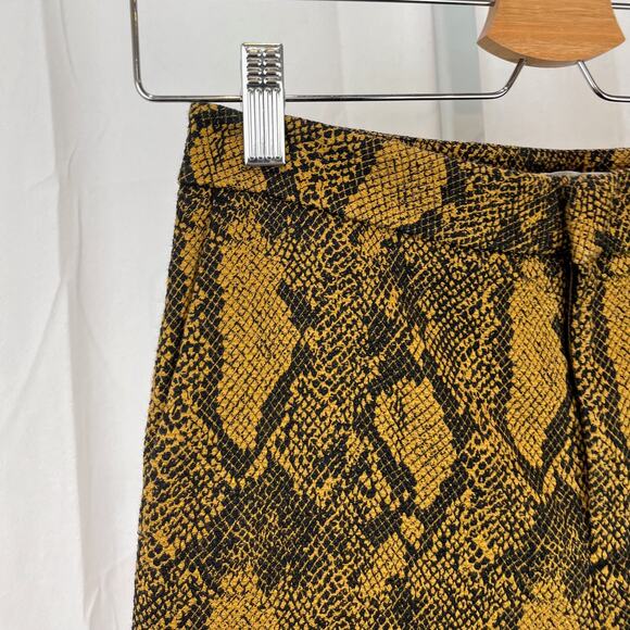 JOIE Gray 4 Marcena B Mesa Snake Print Jacquard Slim Crop Pants Gold Brown - Picture 5 of 11